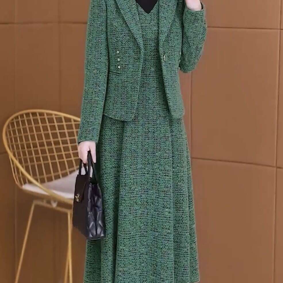 Single/Set Autumn Winter Elegant Fashion Casual Waist Slimming Suit Skirt Blazer Two-Piece Set Trendy