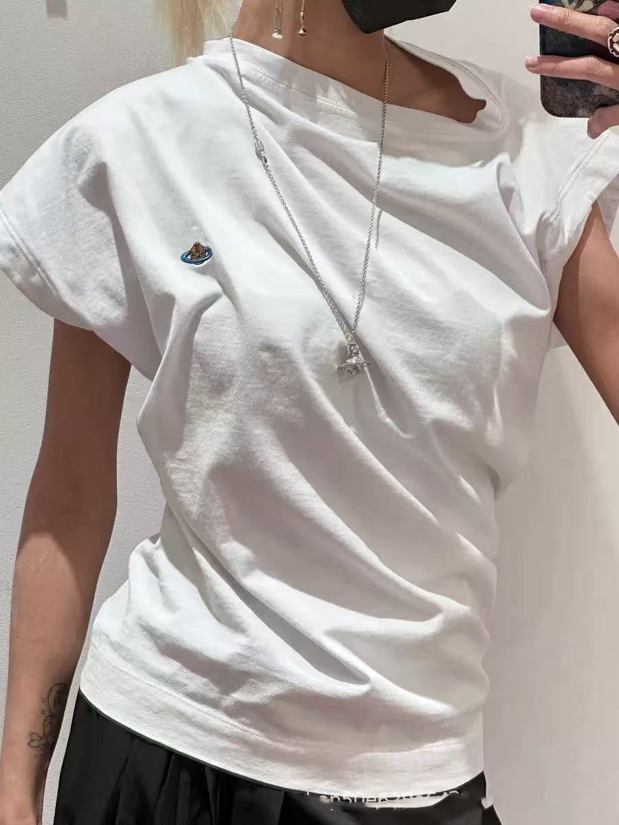 Womens t shirt designer brand tshirt luxury brand classic letter embroidery cotton short-sleeved fashionable slim black and white tees tops high-end custom t shirts