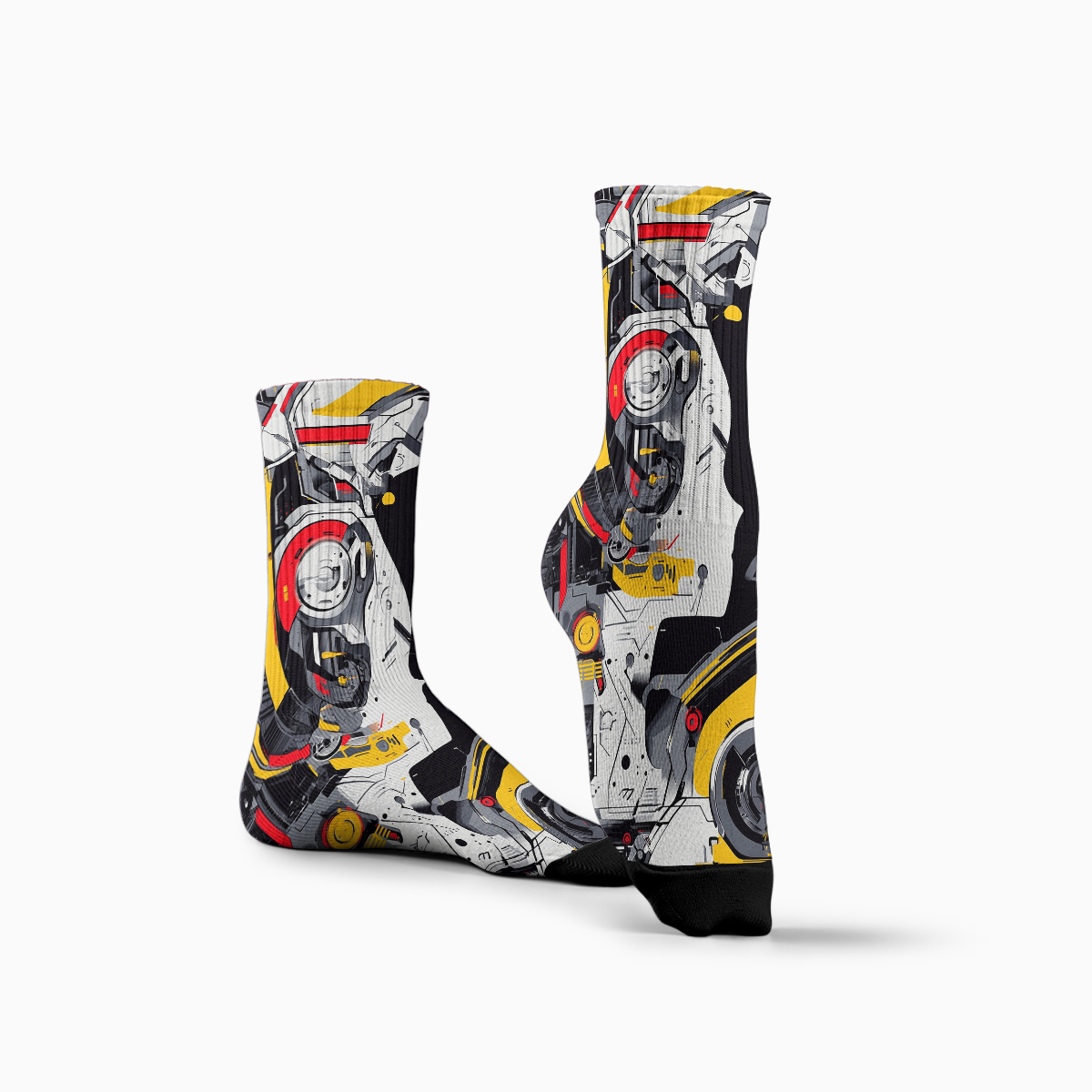 Cyberpunk Mech Design Unisex Tube Designer Socks C128