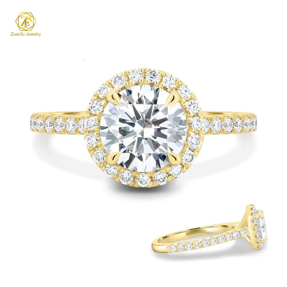 2025 Valentine Gift 925 Sterling Silver Yellow Gold Plated Round Oval Heart Emerald Pear Cut 1CT Moissanite Engagement Ring