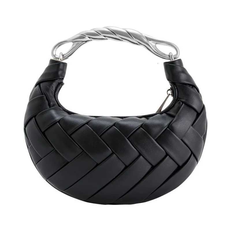Hollow Out Bucket Tote Bags For Women Designer Handbags And Purses 2024 New In Casual PU Handmade Weave Small Shoulder Y250730
