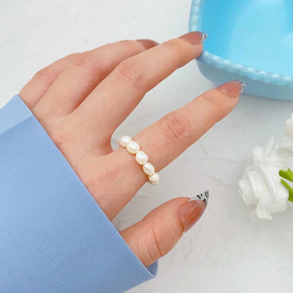 Cute Minimalist Pearl Beaded Rings for Women Korean Irregular Pearl Finger Rings Trend Women Jewelry Gifts y250730