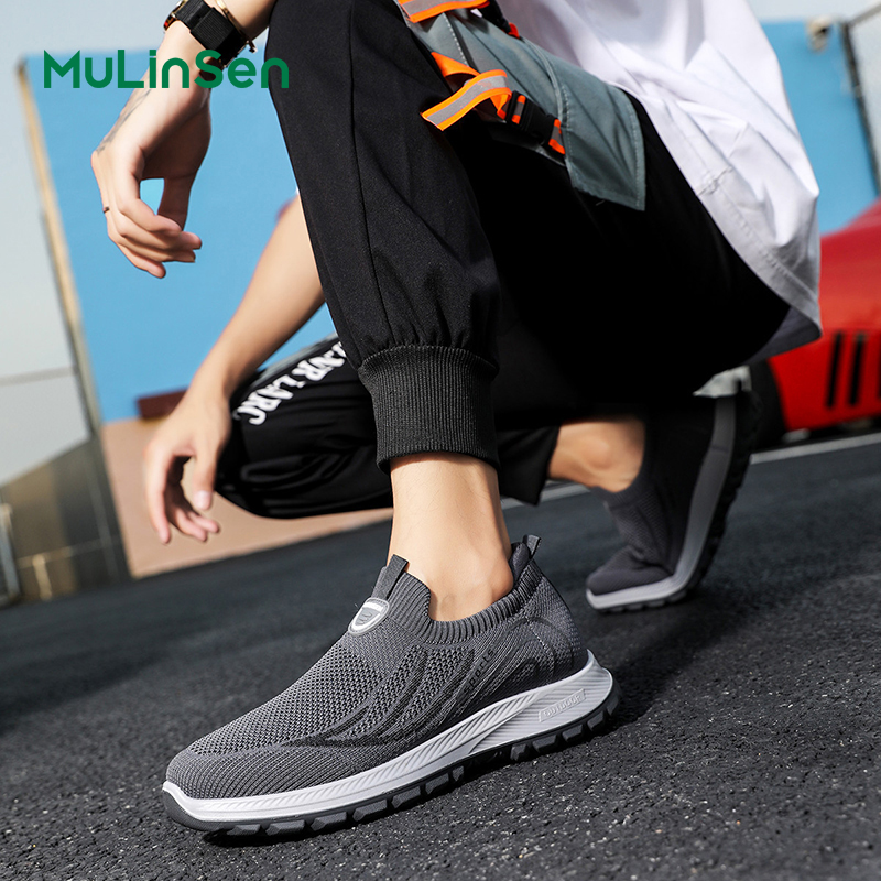 Mulinsen mesh shoes men's spring and summer breathable mesh fly woven slip-on old Beijing middle-aged and elderly comfortable old man dad shoes