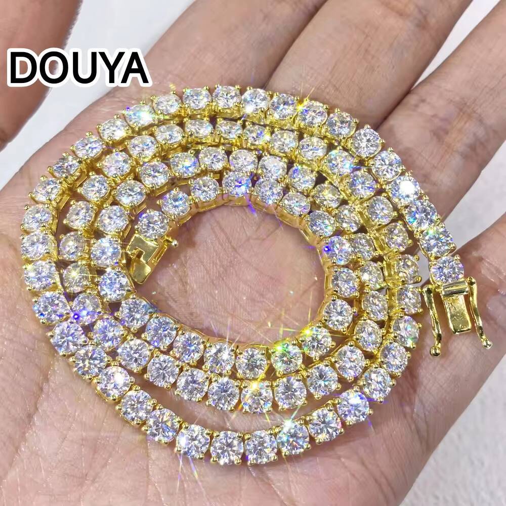 2025 Fast Delivery High Quality Moissanite Tennis Chain 2mm 3mm 4mm 5mm 6.5mm Shining Brightly D VVS Moissanite Women Men Necklace