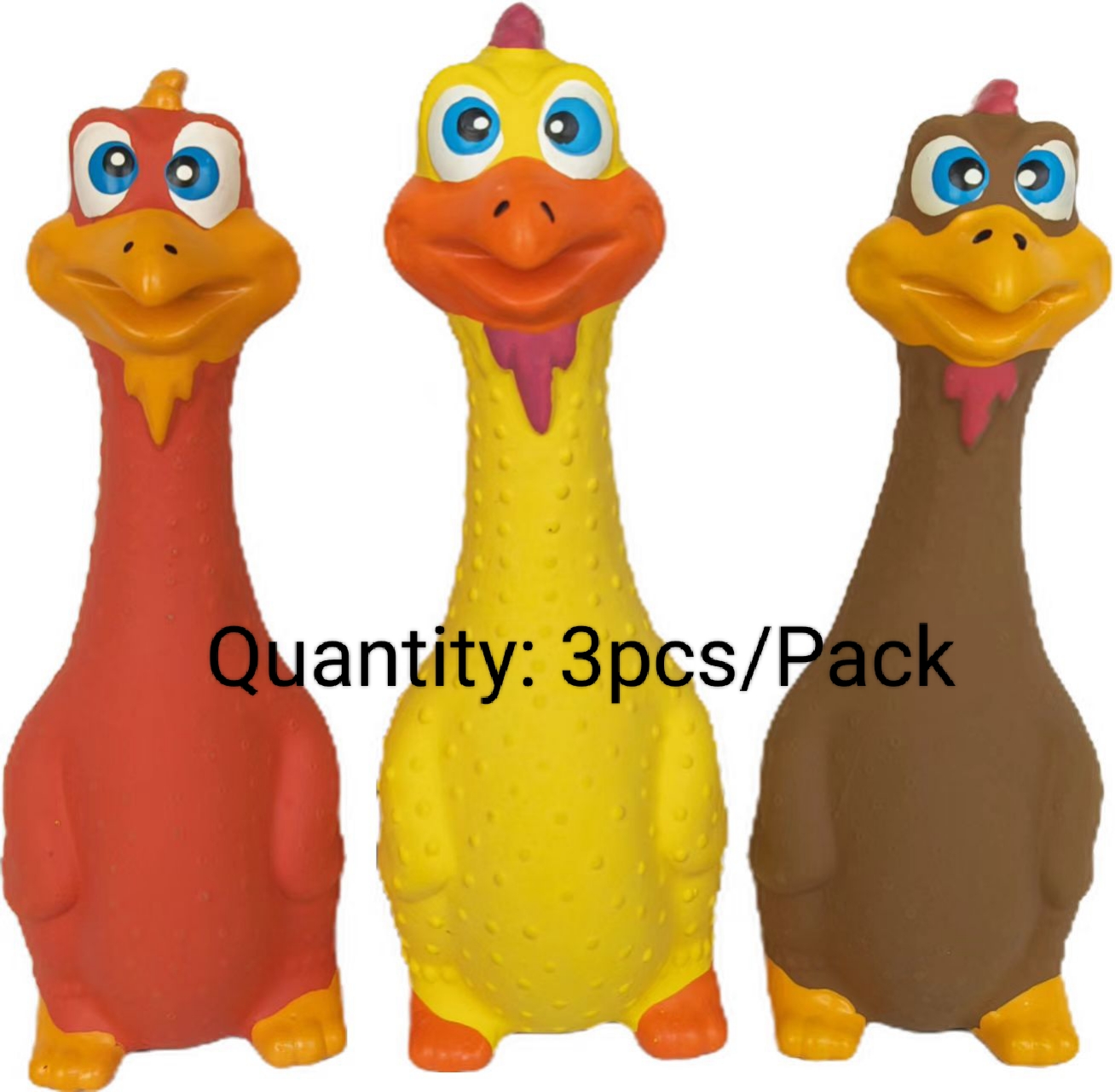 Squeaky Rubber Chicken Dog Toy Soft Natural Teething Chicken Screaming for dogs Mental and Dental Health Puppy Pet Toy 3pcs/Pack