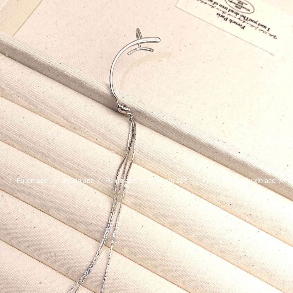 Tassel Elf Two-Way Wear Clip Exquisite Versatile Fashion Design Sense Ear Stud Integrated Simple Elegant Earrings 415