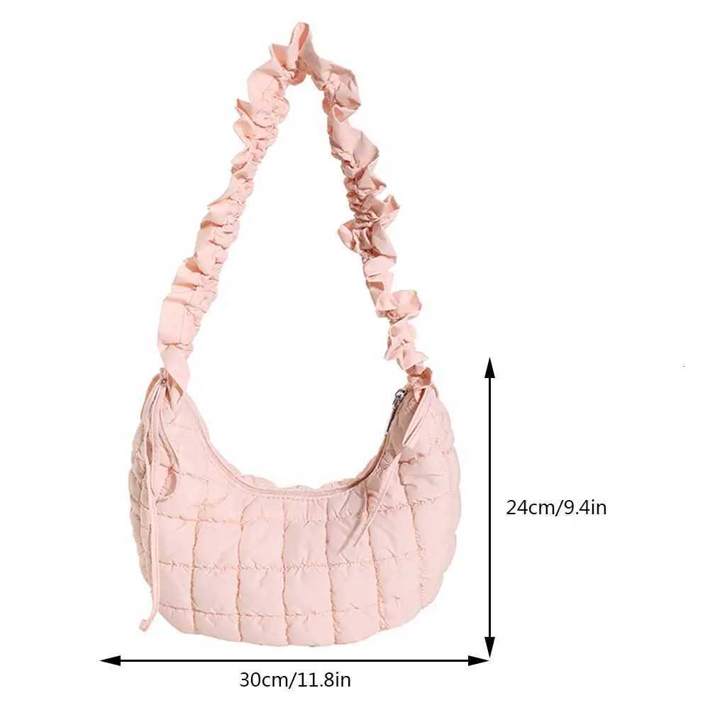 Women Crossbody Bags Solid Quilted Padded Bubble Cloud Bag Ruched Big Purse Zipper Closure Adjustable Shoulder Strap Travel Bags Y250730