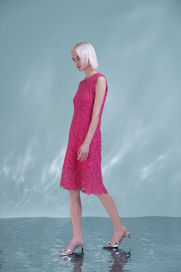 Women Rose red Lace French Hollow Slim Skirt Elegant Waist Lace Dress Slim Fit Short Skirt 6116459