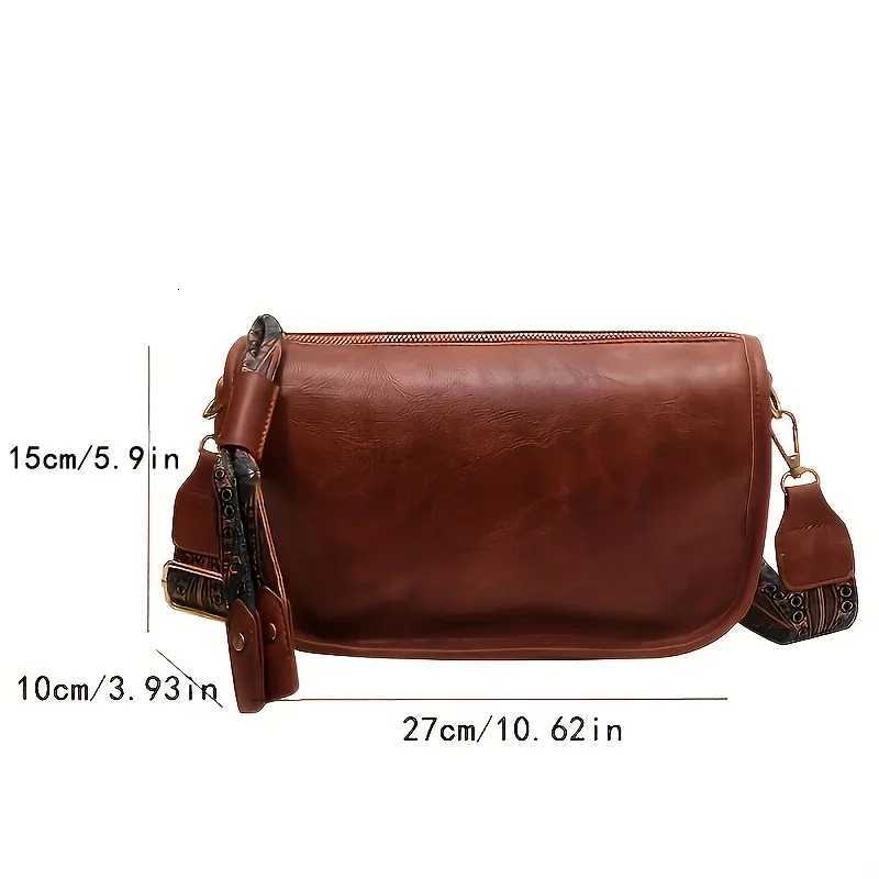 Graphic Pattern Zipper Crossbody Bag Stylish Leather Shoulder Bag with Wide Strap Large Capacity Daily Purse Designer Hobos Bag Y250730