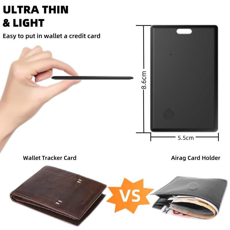 Compact GPS Locator Tracker - Secure Your Wallet, Keys & Belongings Elderly/Children For Apple iOS Device/Works with Apple Find My
