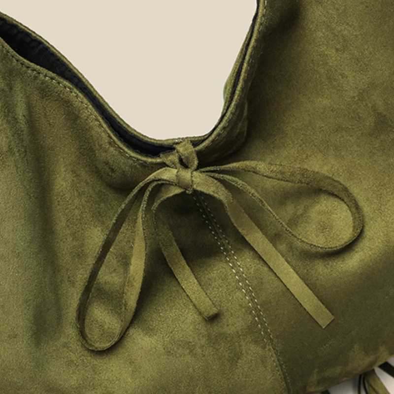 Tassel Large Capacity Crossbody Shoulder Bag Designer Crescent Dumpling Suede Women Tote Bag Casual Simple Handbag Y250730