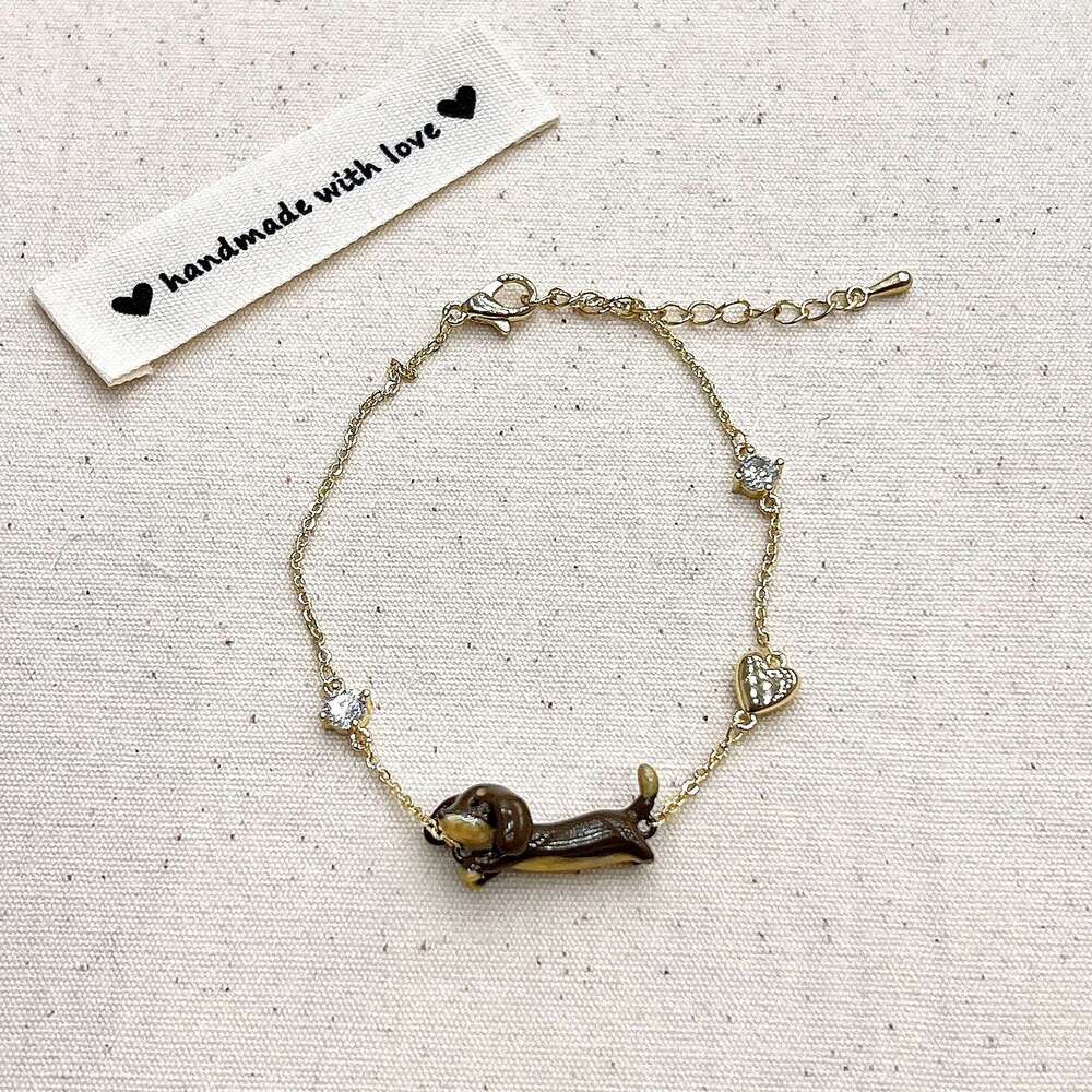 Cute Dachshund Pendant Necklace Women, Light Niche High-end Sense Accessories, Korean Fashion Temperament Earrings for Women 36e