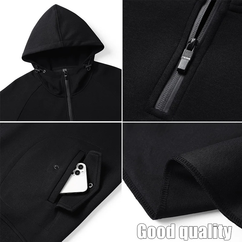 Men Sweatshirts Cotton Hooded Oversized 6XL 7XL 8XL Plus Size Casual Half Zipper n Autumn Y2K Hoodies Pullovers Streetwear 250731