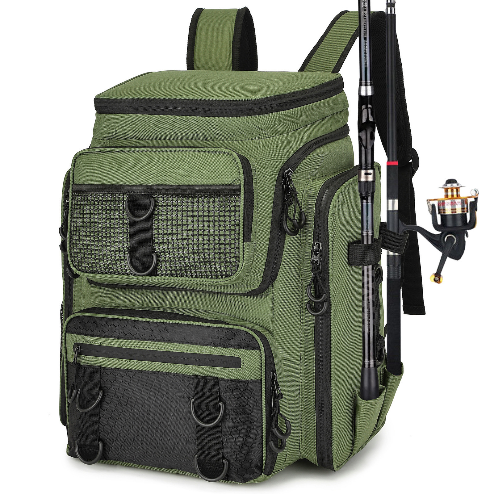 New 2024 Outdoor Roada Fishing Backpack Multi functional Fishing Gear Bag Fishing Rod Storage Bag Camouflage Backpack