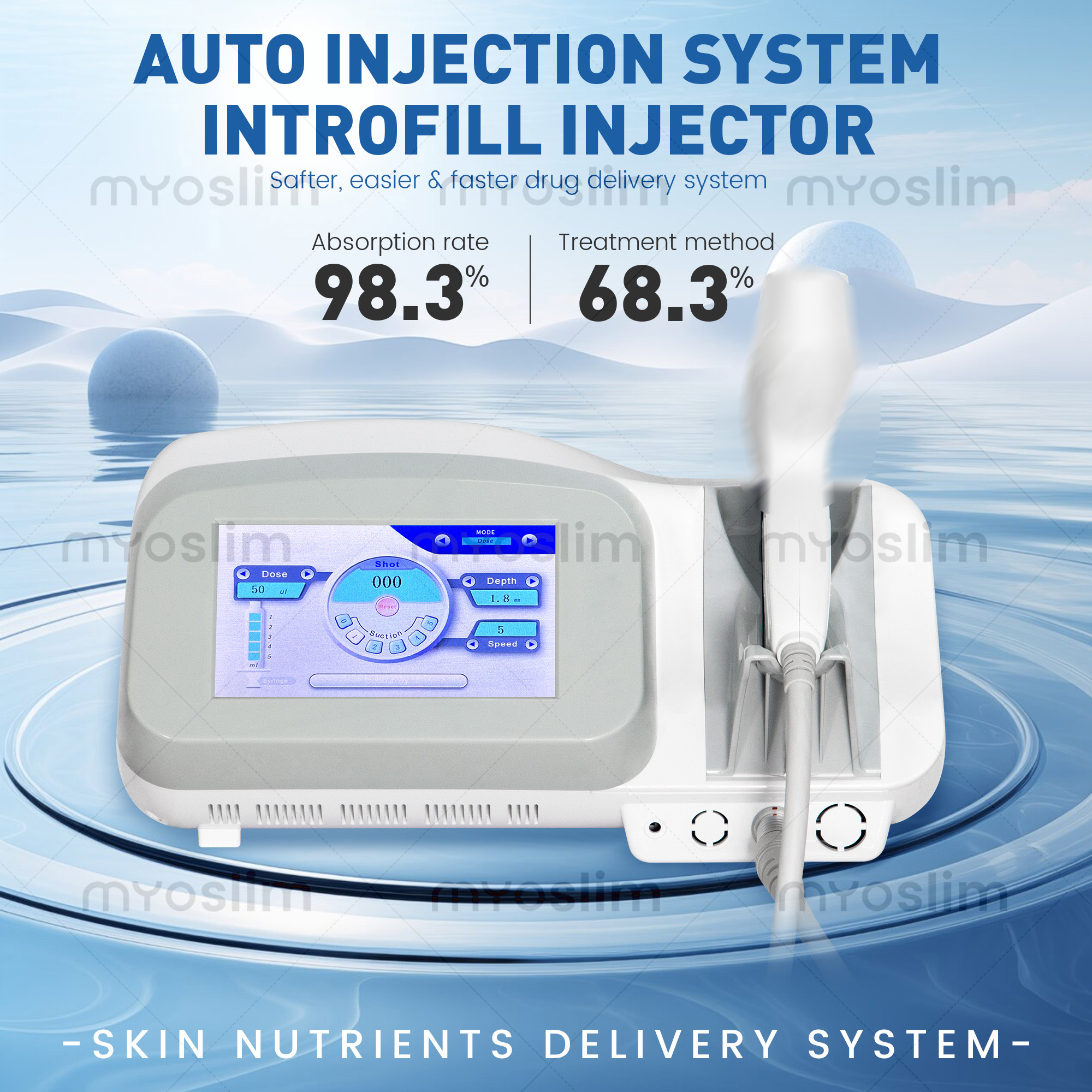 Professional Mesotherapy Gun Wrinkle Removal and Skin Moisturizing Face Lift Skin Suitable for Beauty Salons or Spa Clinics