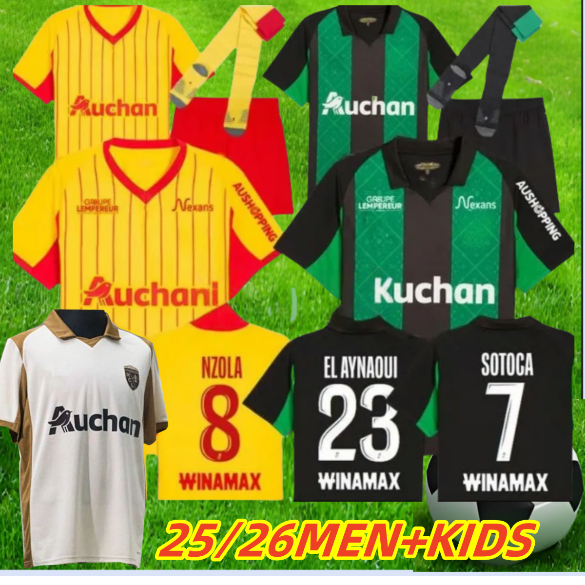 maillot RC Lens 24 25 26 soccer jerseys home away Saint-Barbe special KAKUTA FULGINI DIOUF SPIERINGS GANAGO SOTOCA WAHI Football Shirt 2024 2025 kids THIRD