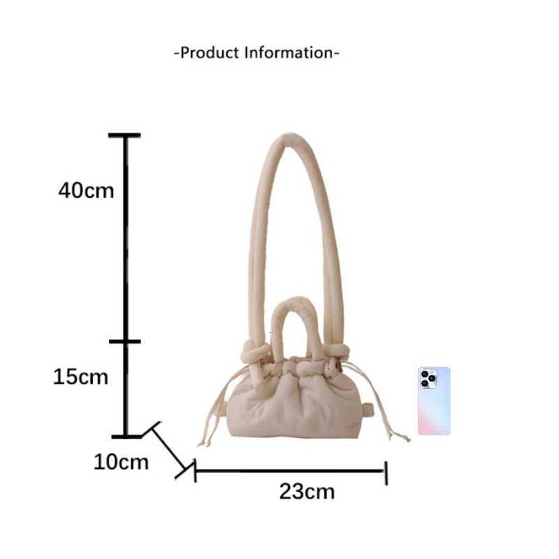 Fashion Small Puffer Tote Bag Padded Women Shoulder Bags Nylon Down Cotton Crossbody Bag Mini Lady Handbags Underarm Bag Y250730