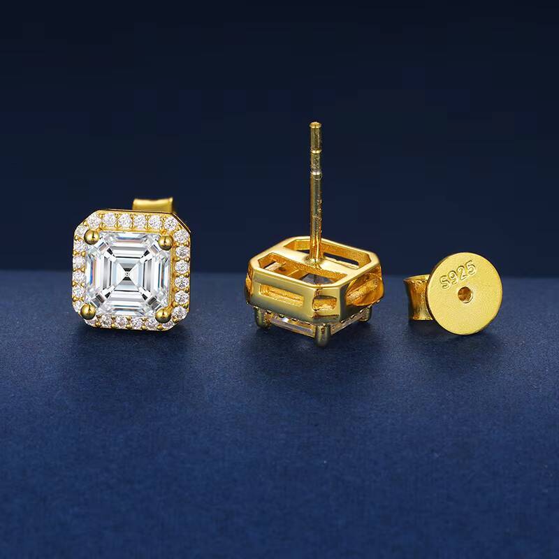 Hot Sale Instock Iced Out 925 Sterling Silver With Gra Certificate Vvs Moissanite Diamond Classical Stud Earring