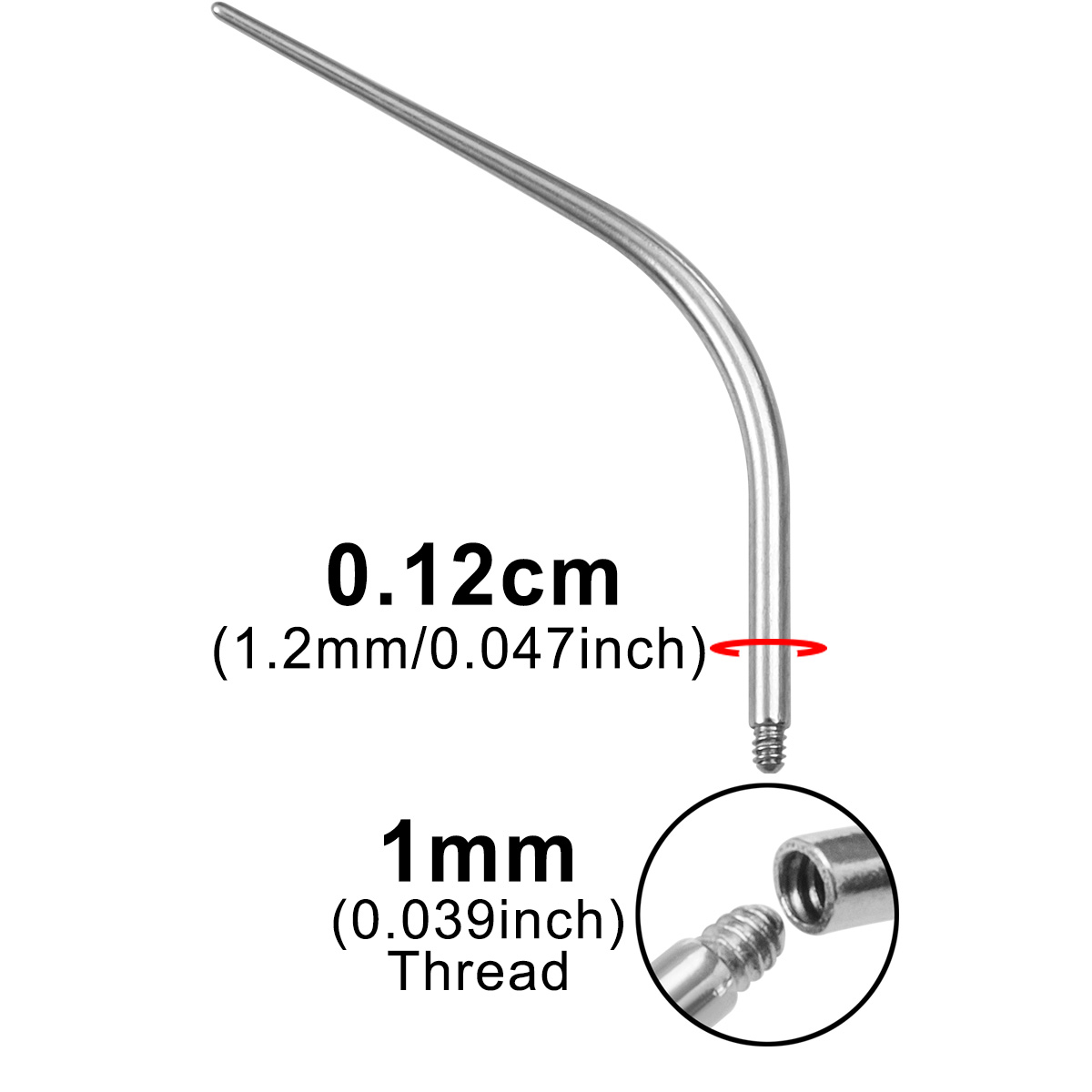 Bending rod puncture guide rod stainless steel connecting rod human puncture jewelry ear bone ring wholesale