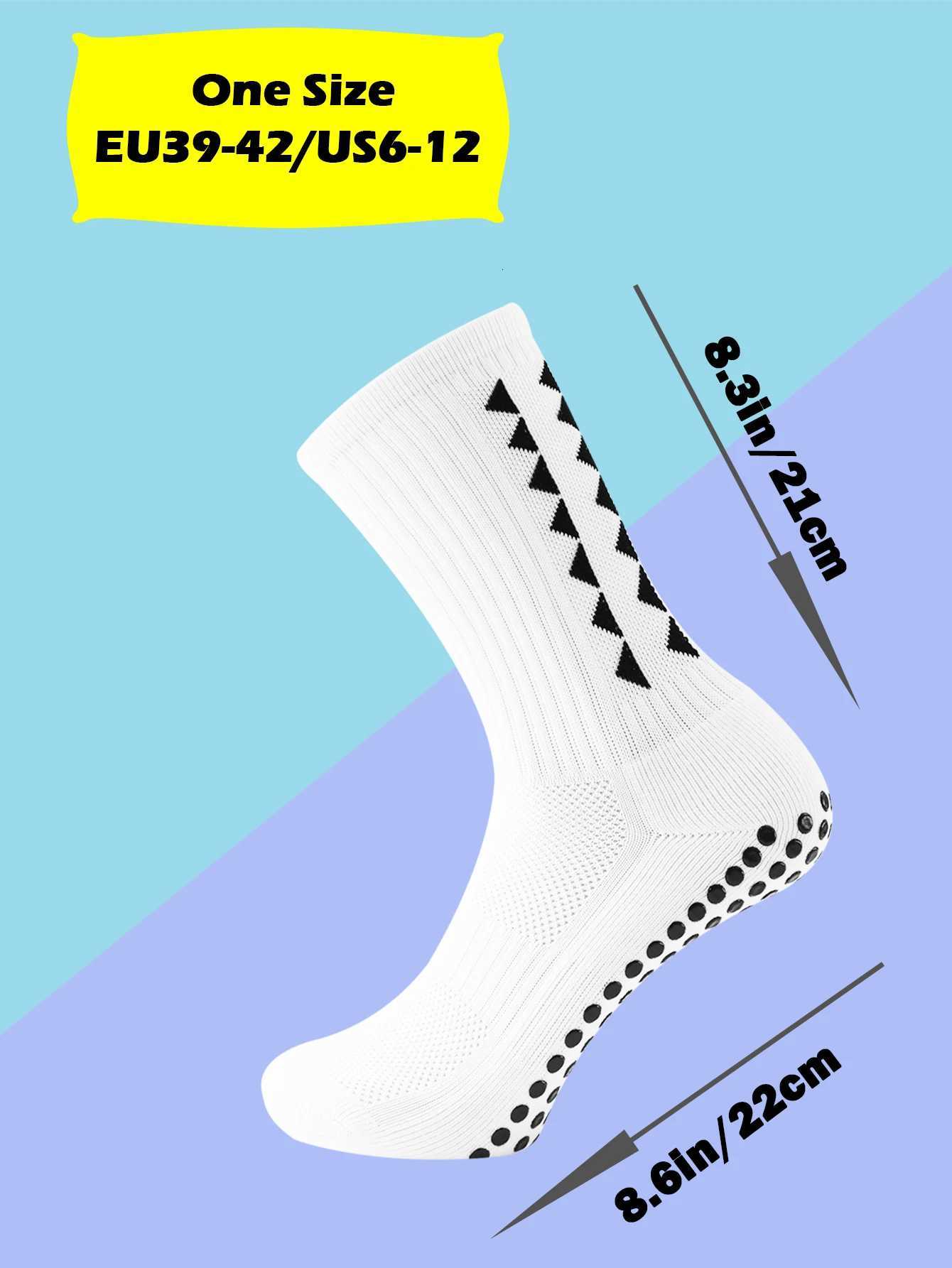 1 Pair Mens Football Socks with Grip Non-Slip Anti-Slip Athletic Socks with Cushion Pads for Football/Basketball/Hockey Z250731