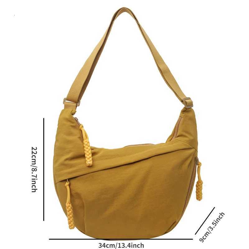 Leisure Unisex Crossbody Bags Summer New Sports Style Shoulder Hobos Bag Solid Color Large Capacity Messenger Bag Y250730