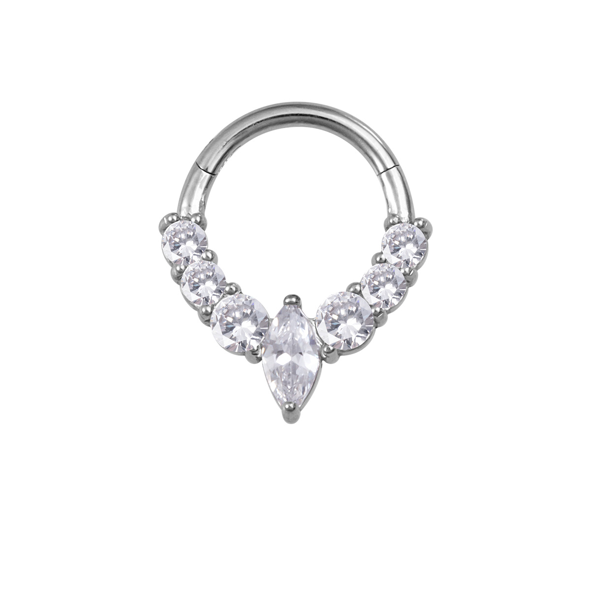 Fang Fang stainless steel zircon hinge nose ring, human puncture jewelry, ear bone ring wholesale