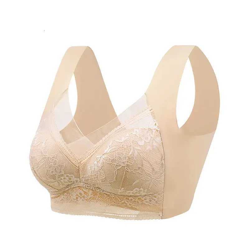 15019 Women Large Bra Push Up Ice Silk Seamless Upper Bralette Lace Wireless Summer Bras Plus Size Top Lingerie Underwear Z250730