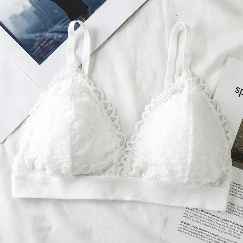 French Triangle Bra Women BaCKless Bralette Ladies Underwear Summer Sexy Bra GaTHered Bra No Steel Ring Lace Bra Lingerie Z250730