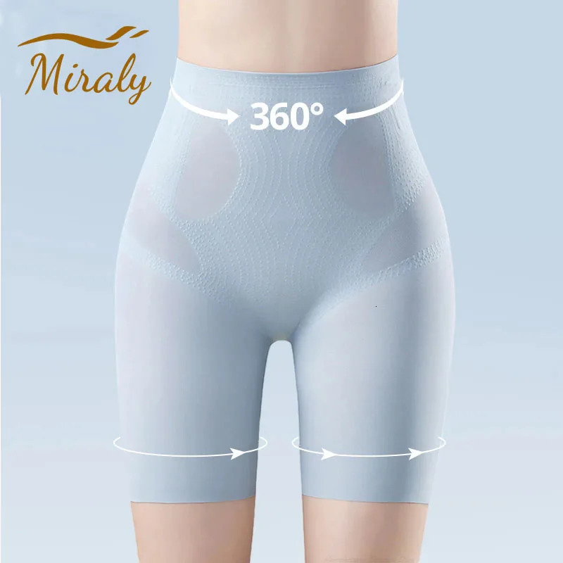 Summer Ultra Thin Ice Silk Shapewear High Waist Belly Slimming Panties Tummy Control Underwear Women Safety Pants Under Skirt 250726