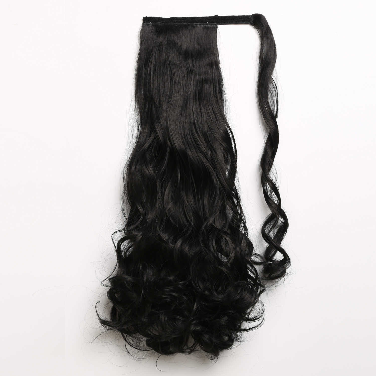 European and American long hair with Velcro ponytail lady synthetic hair extension clips S25731