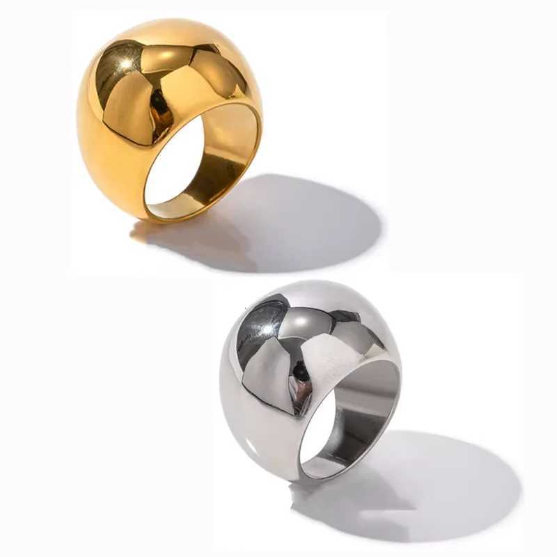 Stainless Steel Minimalism Smooth Ball Rings in Gold Color Chunky Dome Ring for Women and Men Non-fading Statement Jewelry Party Gifts y250730