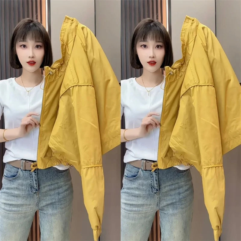 2025 Edition Standing Zipper Short Jacket Spring Autumn Womens Korean Loose Casual Splicing Baseball Coat Female Windproof 250728