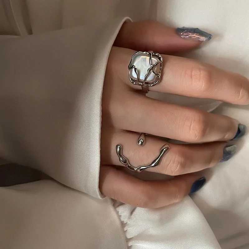 Fashion 925 Sterling Silver Pearl Ring High Quality Geometric Shape Ring Delicate Accessories Birthday Party Gift y250730