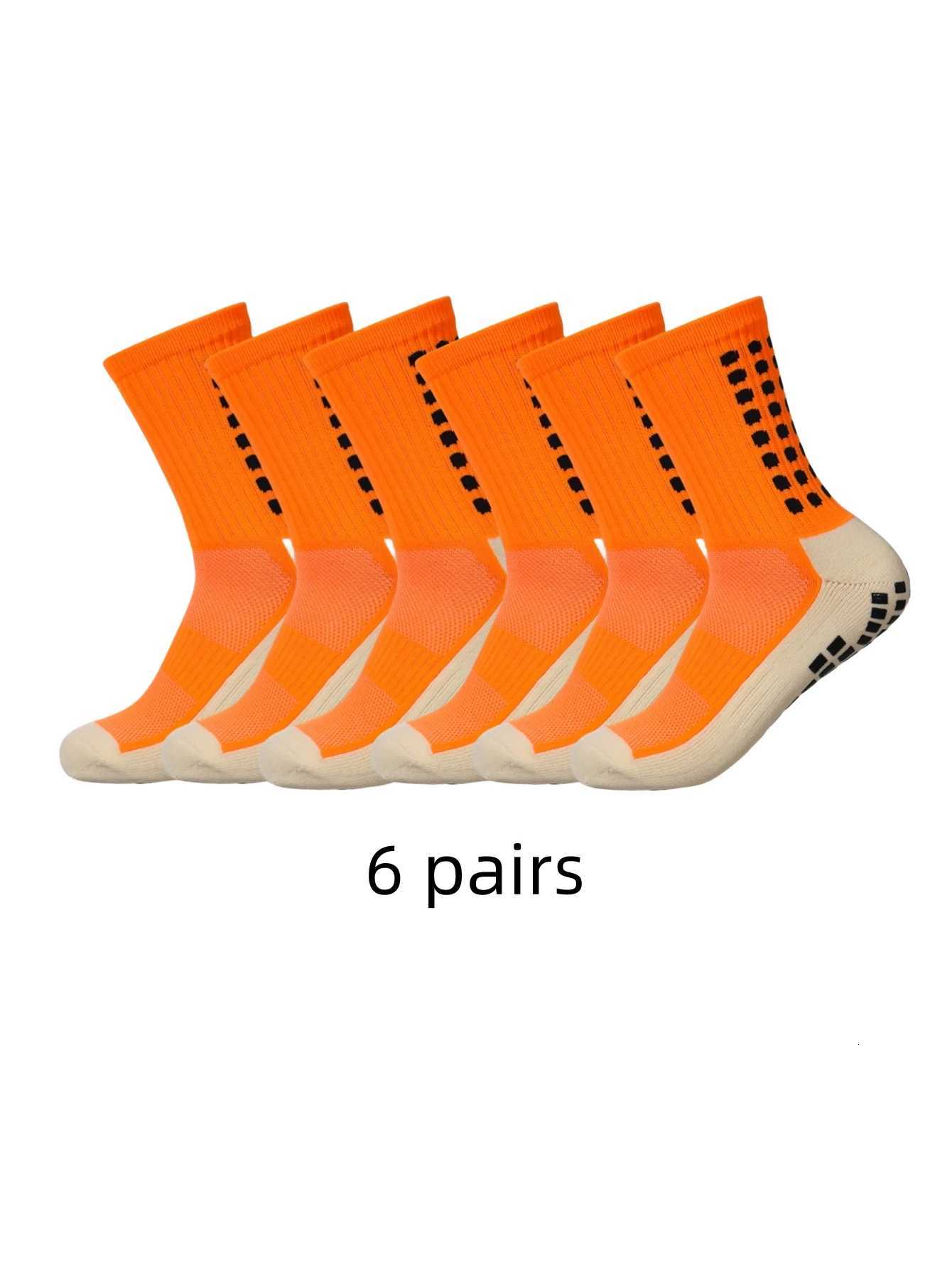 6 pairs of anti-skid classic sports socks with adhesive points football socks. Z250731