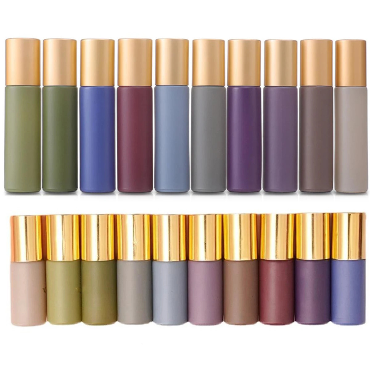 1X 10X 20X 5ML 10ML Morandi Glass Roll On Bottles Perfume Essential Oil Roller Ball Vial Aromatherapy Refillable Travel Portable 250726