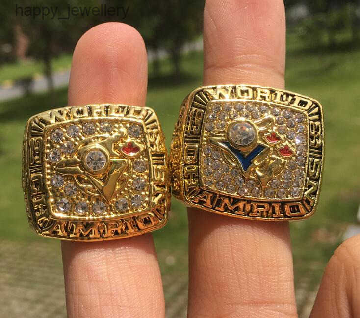 1992 1993 Blue Jays World Series Team Champion Championship Ring With Wooden Display Box Souvenir Men Fan Gift Wholesale 2025 Commemorative ring