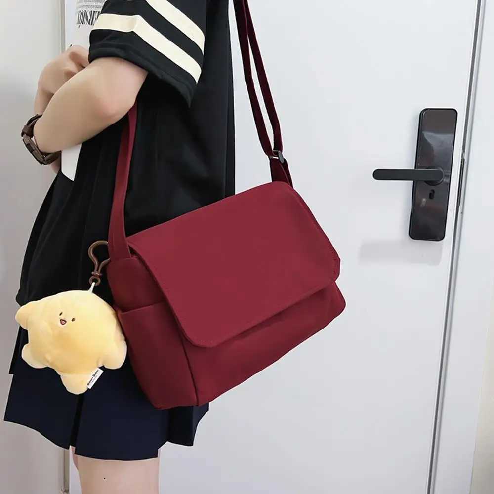 Nylon Large Capacity Shoulder Bags for Women s Korean Fashion Solid Color Messenger Bags Crossbody Bags Ladies Handbags Y250730