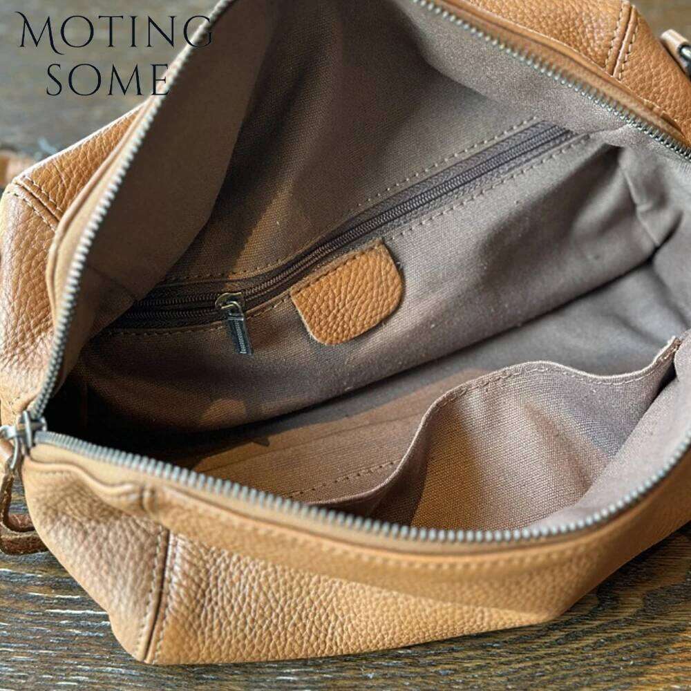 Motingsome Soft Genuine Leather Purse Women Retro Small Toast Bag Shoulder Handbag Chic Daily Bags Crossbody Messenger Tote