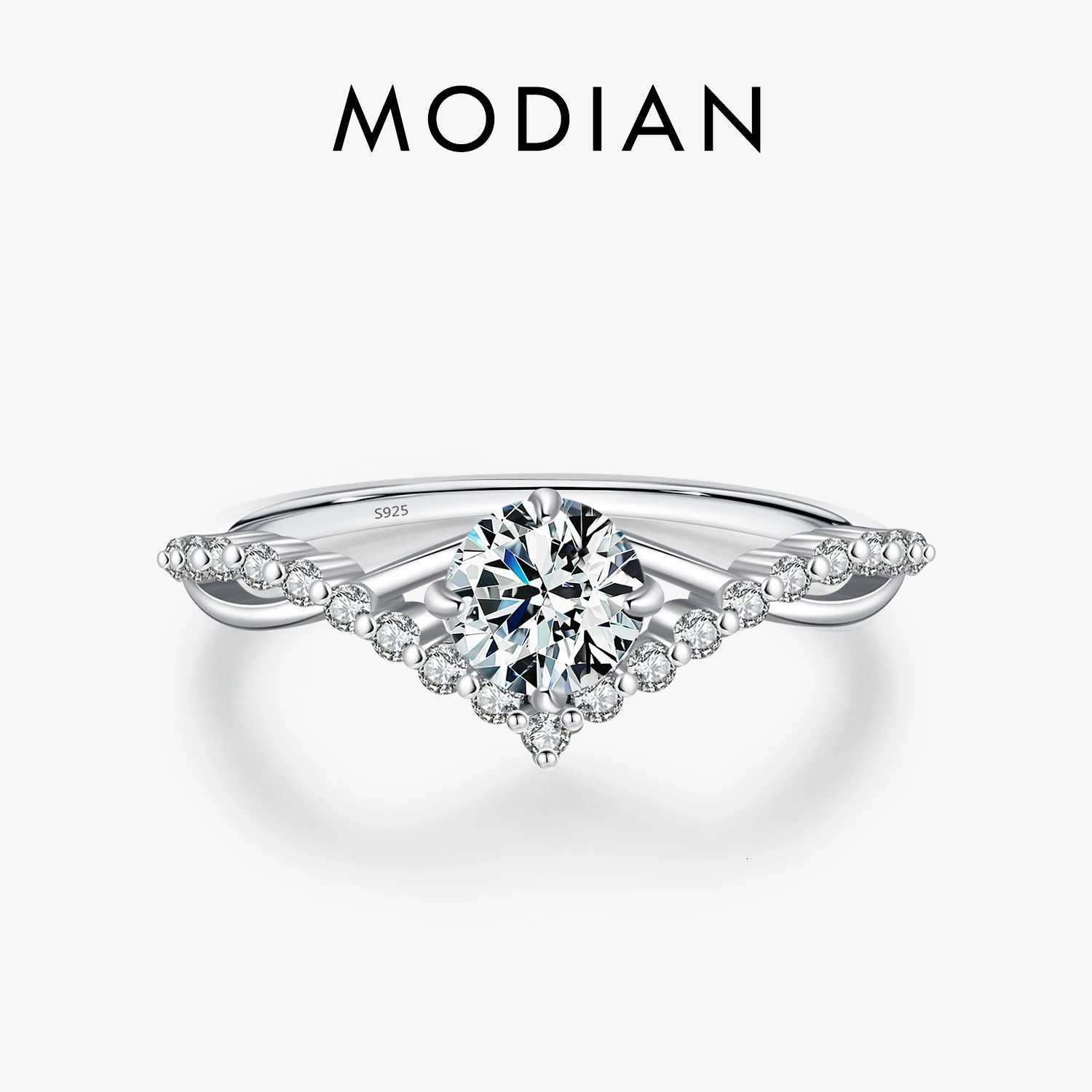 MODIAN Crown D Color Moissanite Ring Delicate Lab Diamond Ring 925 Sterling Silver For Women Wedding Engagement Jewelry y250730