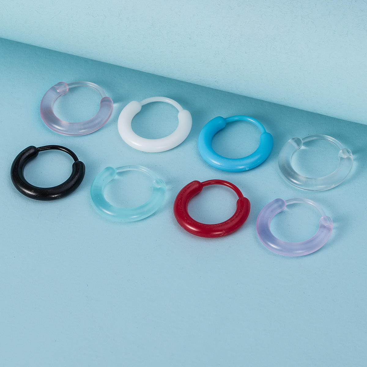 8-color resin earrings, body piercing accessories, ear bone rings wholesale
