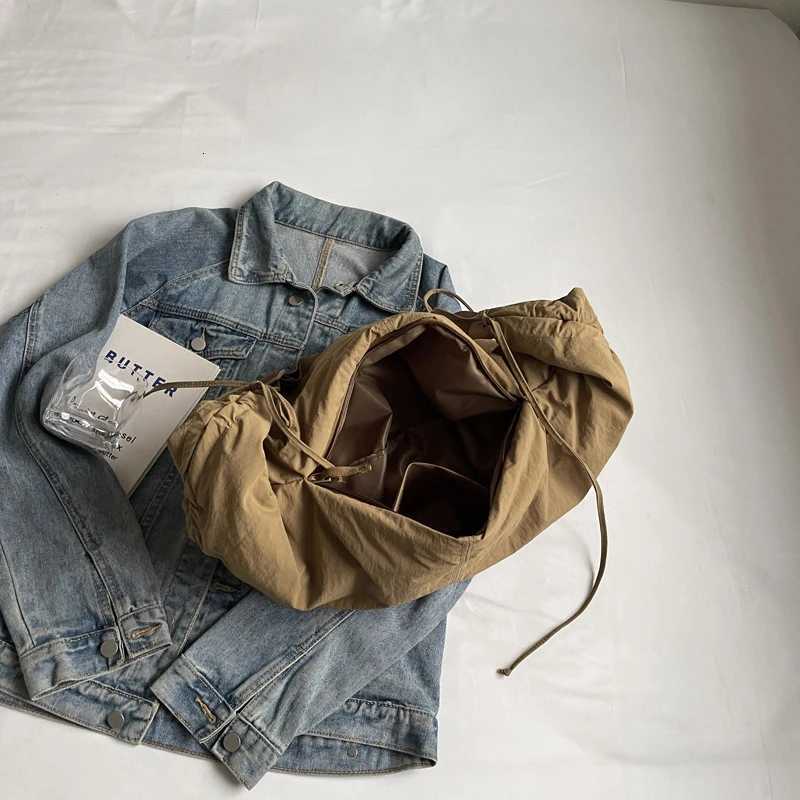 Trendy Fashionable Shoulder Bags Wrapped with Dyed Nylon Canvas Bag Large Capacity Single Shoulder Crossbody Hobos Bag Y250730