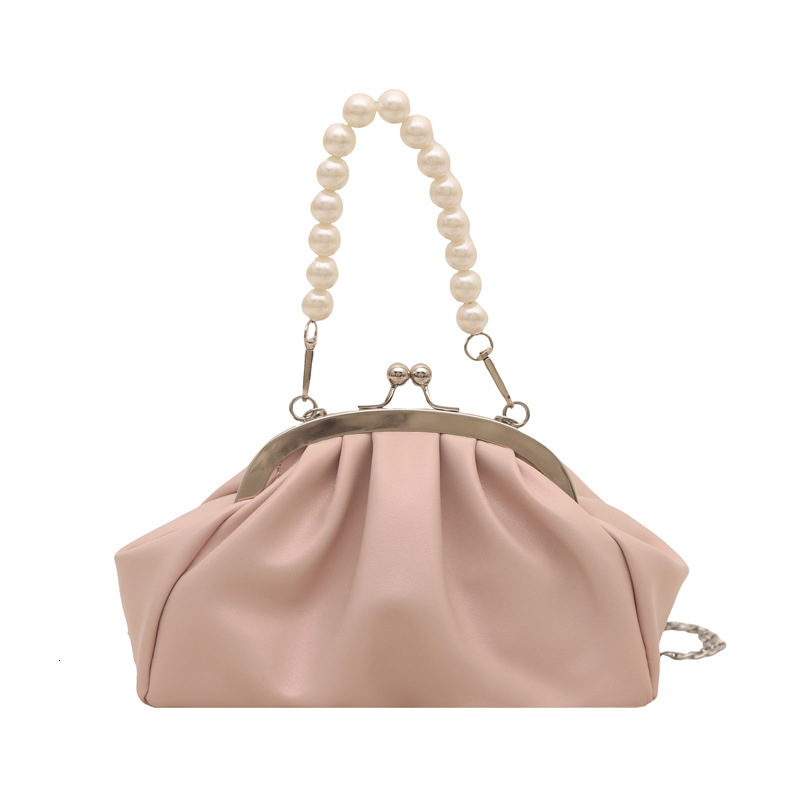 Pearl Handheld Cloud for Women 2025 New Niche Pleated Chain Crossbody Small Exquisite Clip Bag ddmymoon