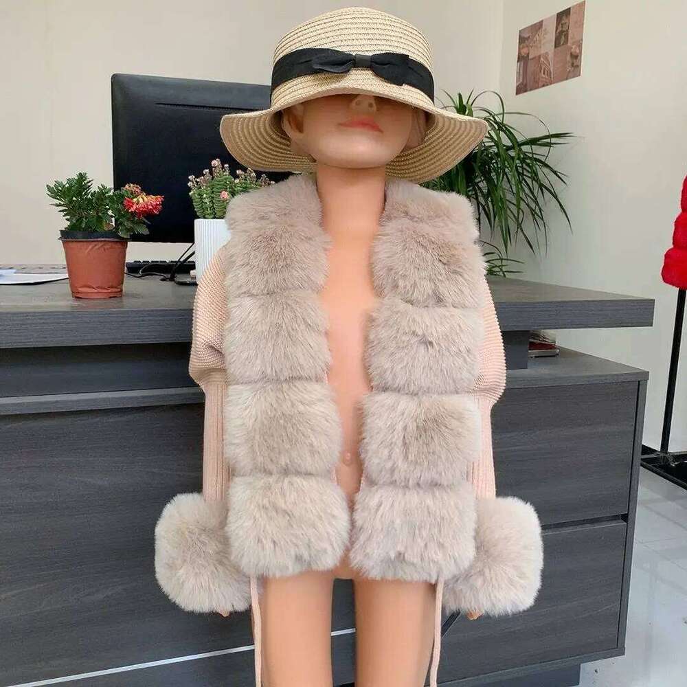 Children's Faux Fur cardigan autumn and winter girls' Faux Fur knitted cardigan fashion big children's sweater fur coat