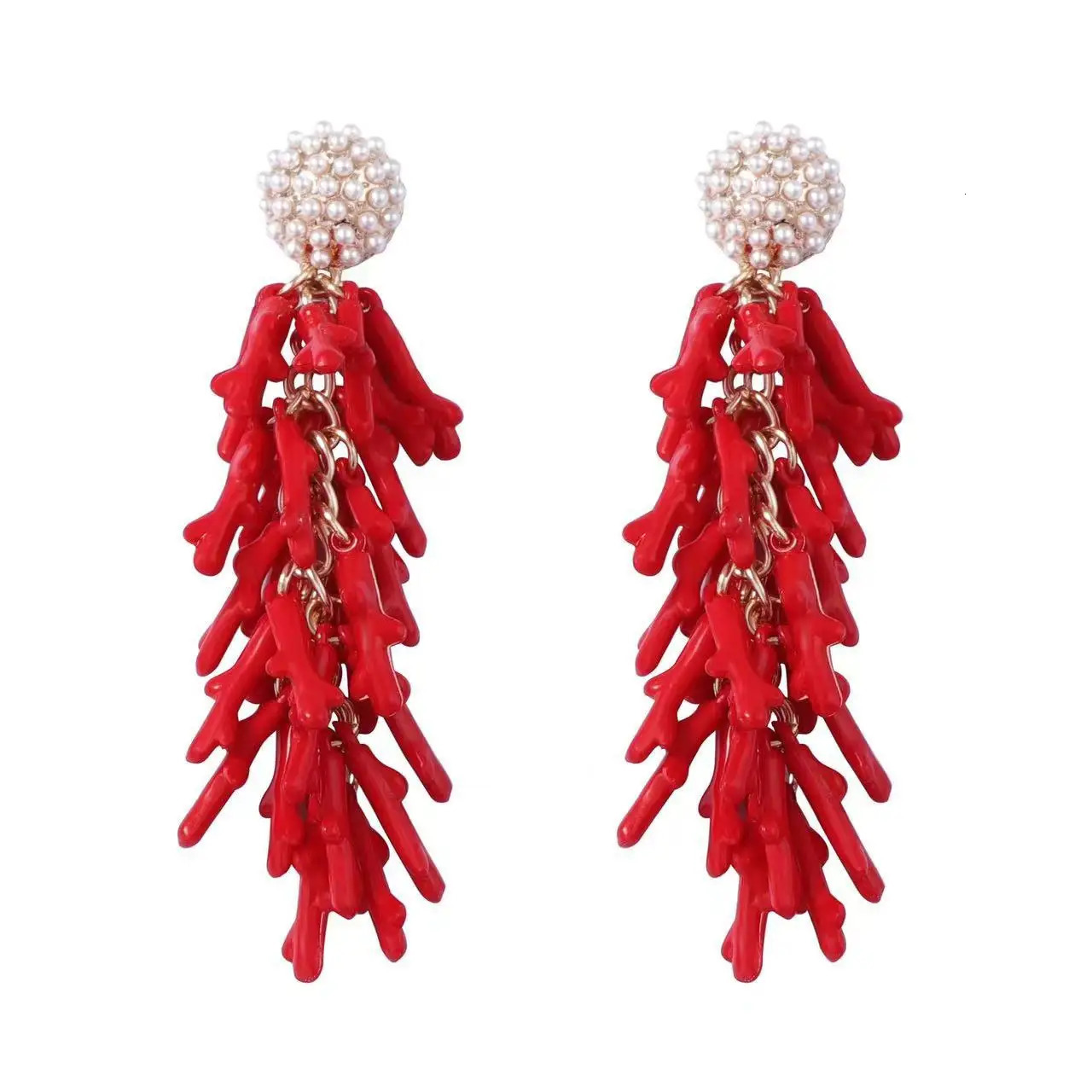 -selling Bohemian-style double-layered layered resin red coral necklace for womenFashionable and Unique. 250729