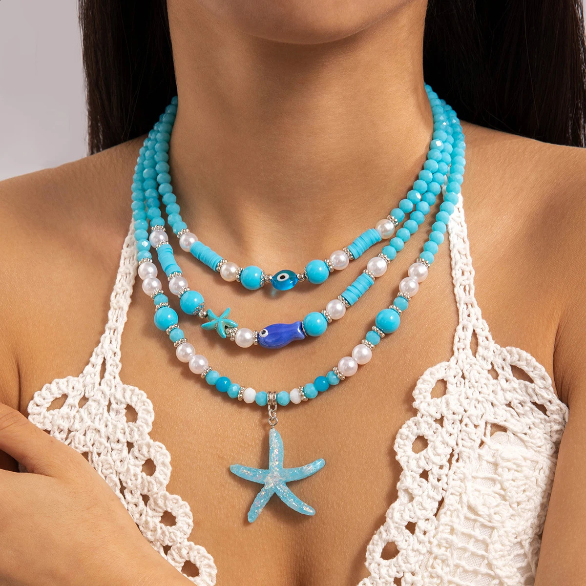 Tocona Bohemia Multicolour Bead Shell Pendant Necklace for Women Fashion Summer Adjustable Geometric Jewelry Holiday Beach Gift 250716