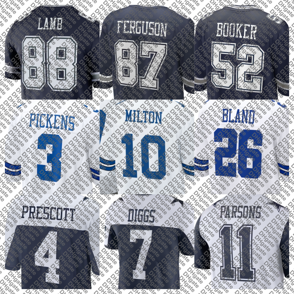 Tyler Booker Jersey Football Joe Milton III CeeDee Lamb Dak Prescott George Pickens Micah Parsons DaRon Bland Jake Ferguson Trevon Diggs Kaiir Elam Kenneth Murray Jr