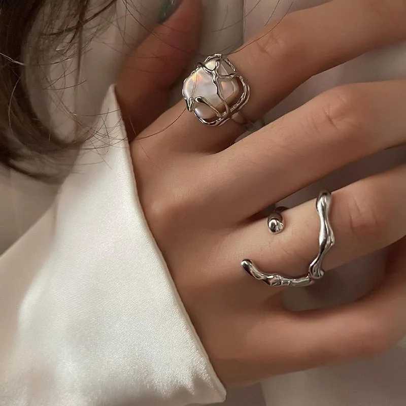 Fashion 925 Sterling Silver Pearl Ring High Quality Geometric Shape Ring Delicate Accessories Birthday Party Gift y250730