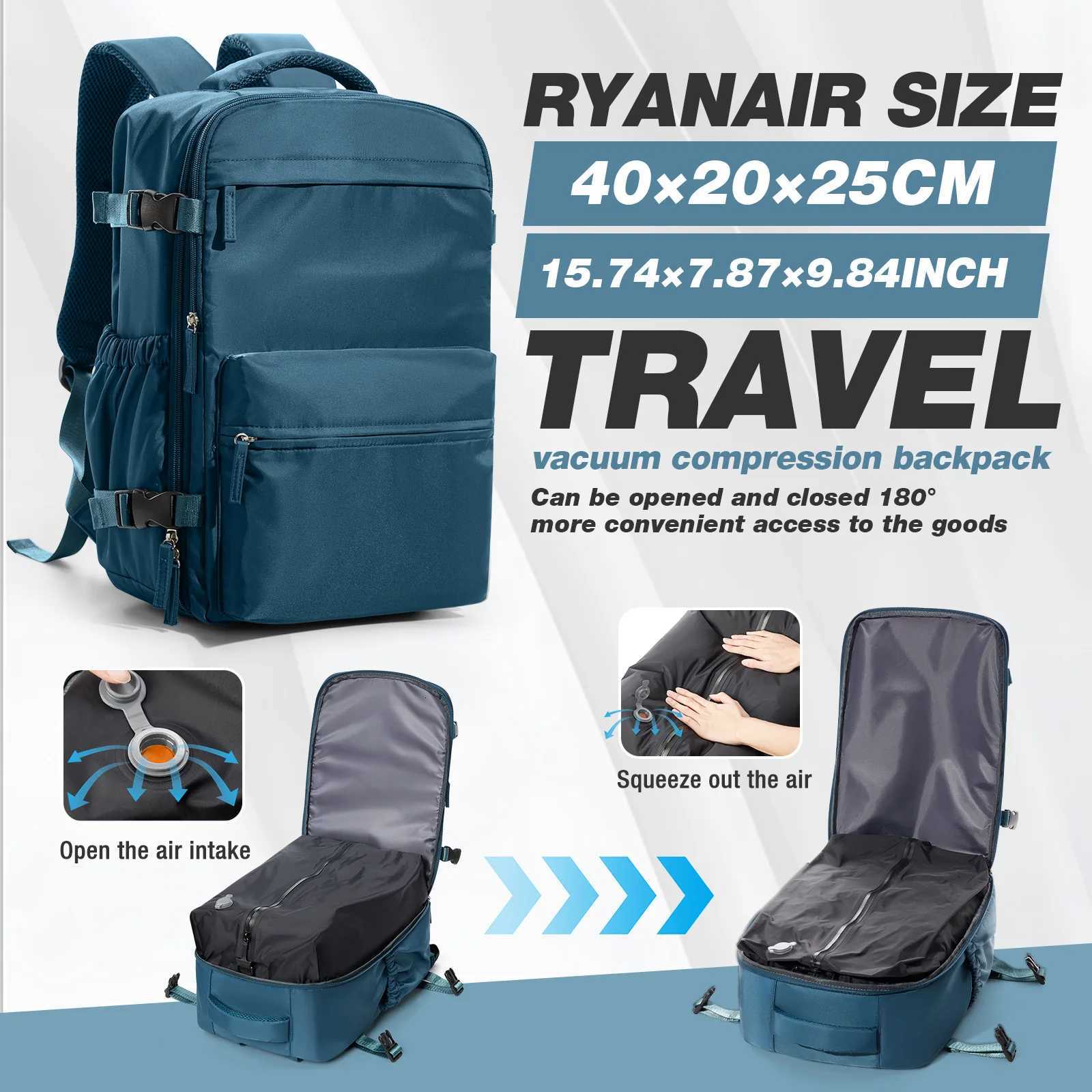 Men 15.6inch Laptop Vacuum Compression Travel Backpack Vacuum Clothing Storage BagRyanair 40x20x25 Luggage Cabin Bag 40x30x20 S250729