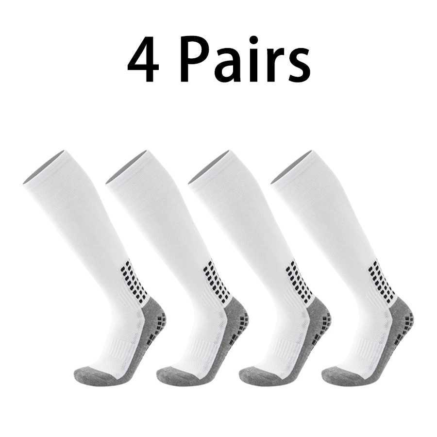 4 Pairs Long Football Socks Knee Men Women Soccer Socks Long Sports Silicone Anti-Slip Grip Non-Slip Soccer Socks Z250731