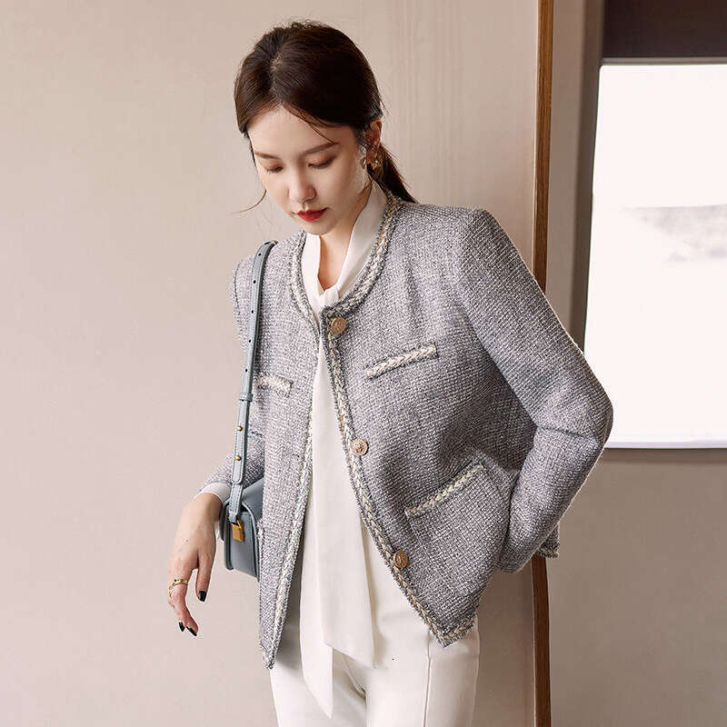 Autumn Viscose Loose Pants Set Plaid Blazer Long Sleeve Elegant Commuter Women's Clothing